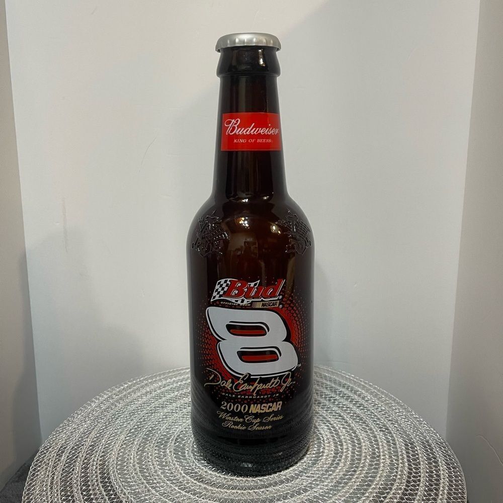 Vintage Dale Earnhardt Jr #8 Budweiser 2000 Glass Bottle